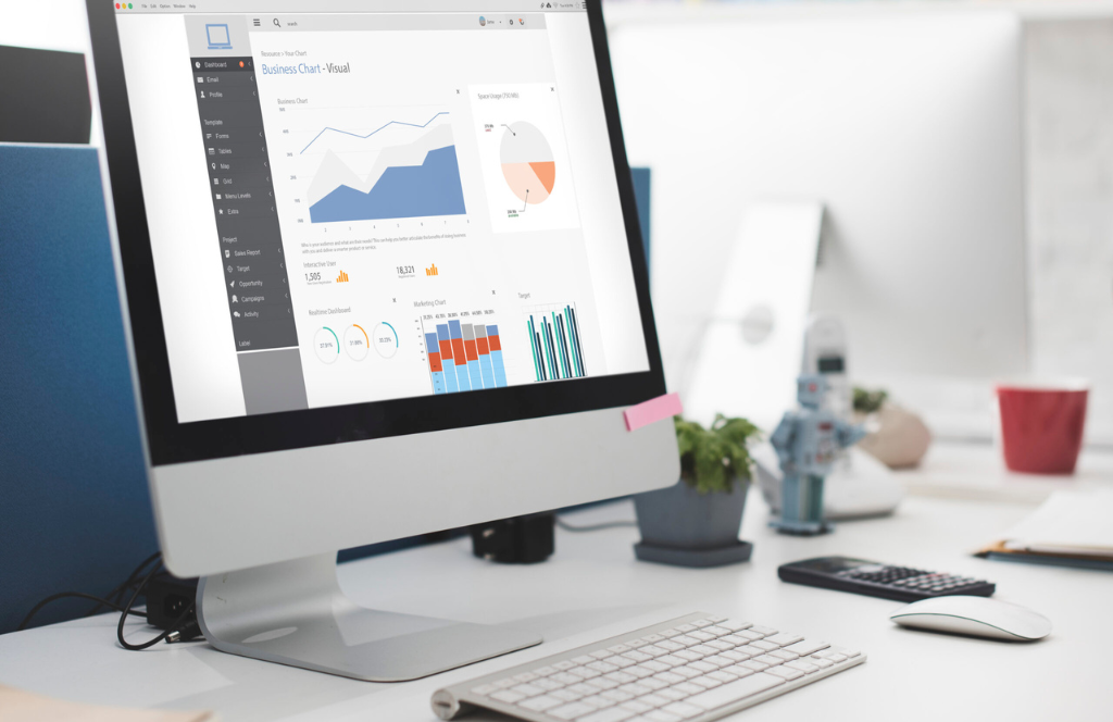 ordinateur avec graphic sur ordinateur